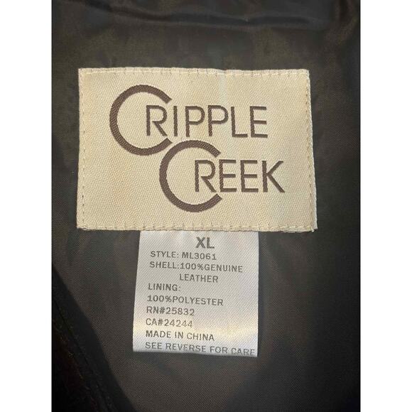 Men's Cripple Creek 100% Suede Leather Black Nickel Snap Button Vest Size XL EUC - Picture 7 of 7